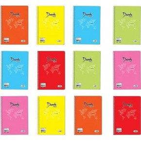 Dazzle Pastel Spiralli Plastik Kapak 144 Yaprak Çizgili A4 (1 Adet)