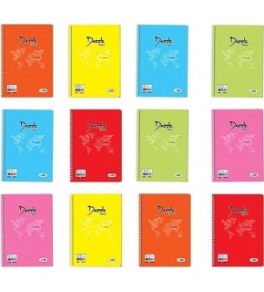 Dazzle Pastel Spiralli Plastik Kapak 144 Yaprak Çizgili A4 (1 Adet)