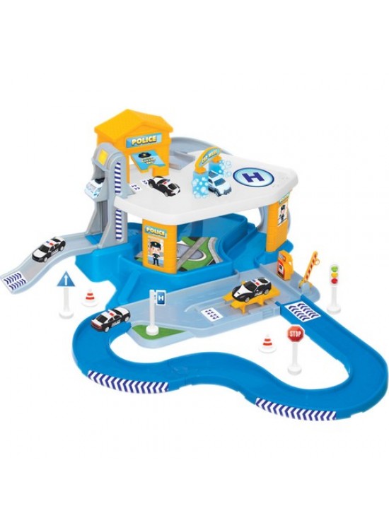 Dede Oyuncak İki Katlı Polis Garaj Set Ve Mega Pist 03348
