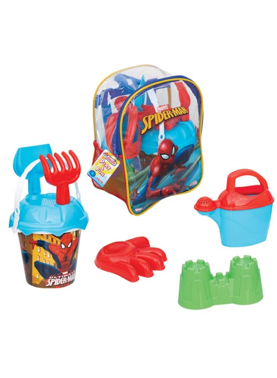 Dede Oyuncak Spiderman Resimli Sırt Çantalı Plaj Set