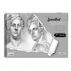 Defne Resim Defteri Çok Amaçlı Spiralli Karton Kapak 38x48 DFN-5061 (1 Adet)