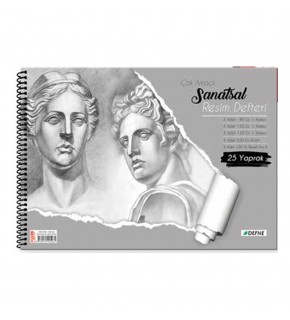 Defne Resim Defteri Çok Amaçlı Spiralli Karton Kapak 38x48 DFN-5061 (1 Adet)