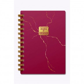 Denden Altın Spiralli Seri Mermer Kırmızı 17x24