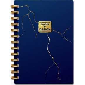 Denden Altın Spiralli Seri Mermer Lacivert 17x24