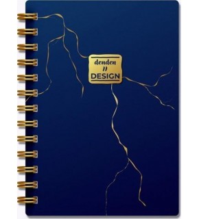 Denden Altın Spiralli Seri Mermer Lacivert 17x24