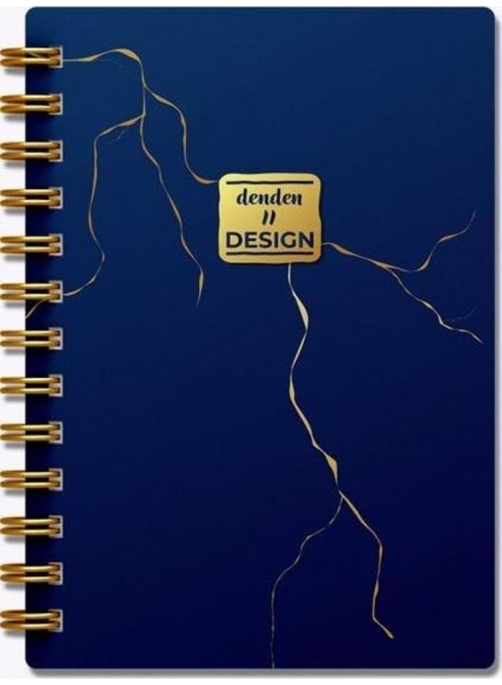 Denden Altın Spiralli Seri Mermer Lacivert 17x24