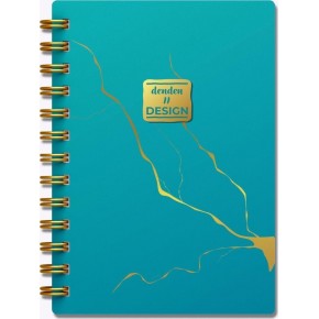 Denden Altın Spiralli Seri Mermer Turkuaz 17x24