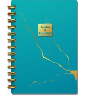 Denden Altın Spiralli Seri Mermer Turkuaz 17x24