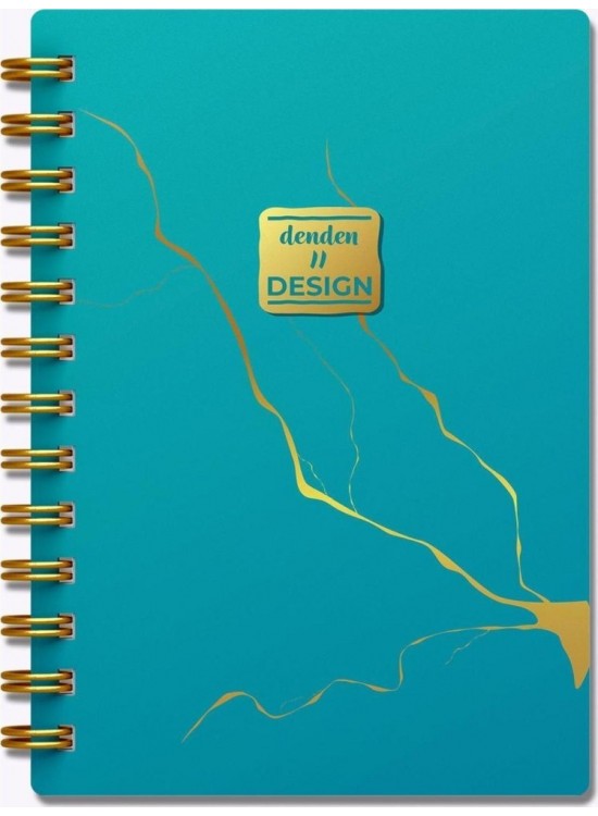 Denden Altın Spiralli Seri Mermer Turkuaz 17x24