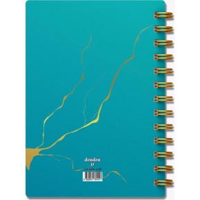 Denden Altın Spiralli Seri Mermer Turkuaz 17x24