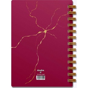 Denden Altın Spiralli Seri Redactar Kırmızı 17x24