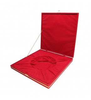 DENİM KIRMIZI KADİFE TABAK KUTUSU (27X27 CM)