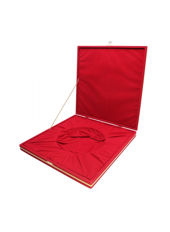 DENİM KIRMIZI KADİFE TABAK KUTUSU (27X27 CM)