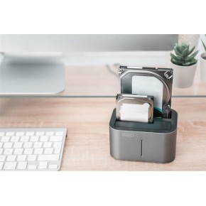 Digitus DA-71540-1 2.5"-3.5" USB 3.0 2-port'lu SATA HDD Docking Station, kopyalama özelliği