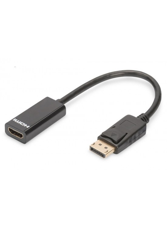 Digutus AK-340400-001-S DisplayPort (DP)  HDMI DP Erkek - HDMI Tip A Dişi, 0.15 metre, siyah