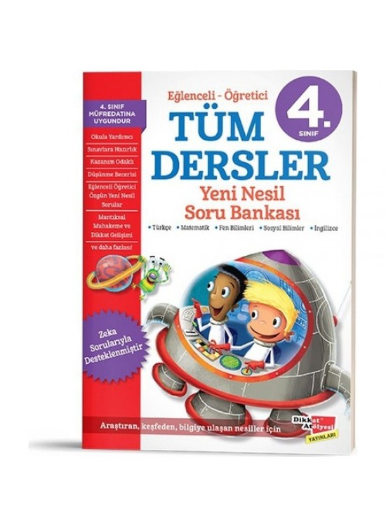 Dikkat Atölyesi 4. Sınıf Eğlenceli-Öğretici Tüm Dersler Yeni Nesil Soru Bankası