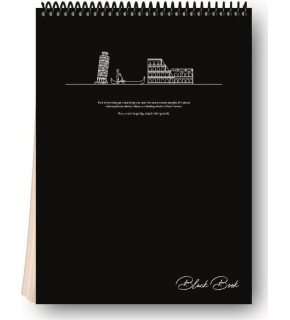 Dilman Black Book Spiralli Yan 16x22 80 YP Çizgili 6613