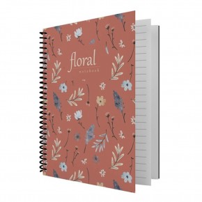 Dilman Defter Floral Serisi 16x22 80 YP Çizgili 6406