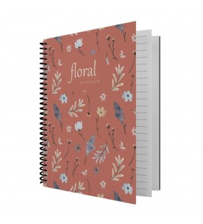 Dilman Defter Floral Serisi 16x22 80 YP Çizgili 6406