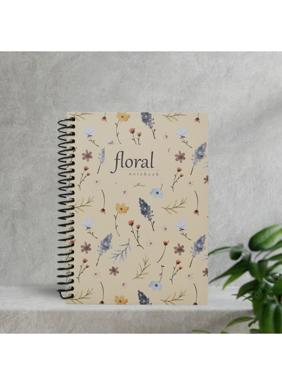 Dilman Flower Spiralli Defter 16x22 80 YP Çizgili 6191