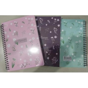 Dilman Flower Spiralli Defter 16x22 80 YP Kareli 6190