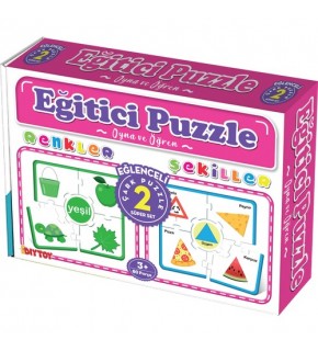 Dıy Toy Çark Eğitici Puzzle Renkler-Şekiller Cp1949