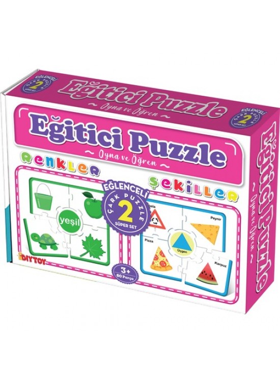 Dıy Toy Çark Eğitici Puzzle Renkler-Şekiller Cp1949