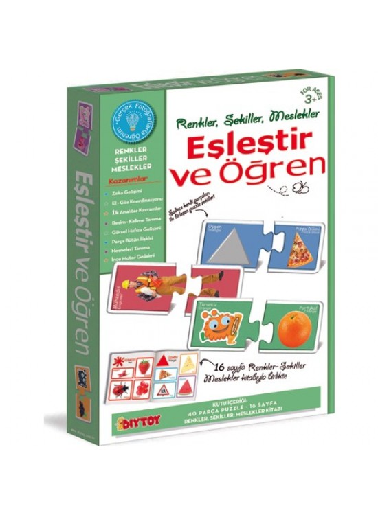 Dıy Toy Eşleştir Ve Öğren Meslek-Renk-Şekil 3+