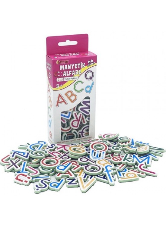 Dıy Toy Manyetik Alfabe 3+ 68 Parça Türkçe-İngilizce