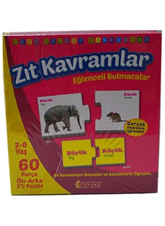 Dıy Toy Zıt Kavramlar 2-6 Yaş 60 Parça Zıt1390