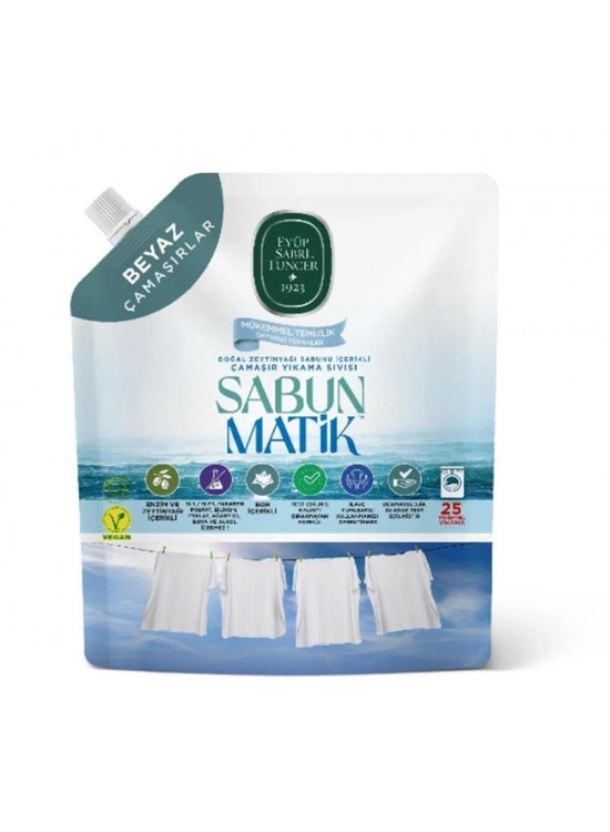 Doğal Zeytinyağı İçerikli Çamaşır Sıvısı Beyaz 1,5 lt