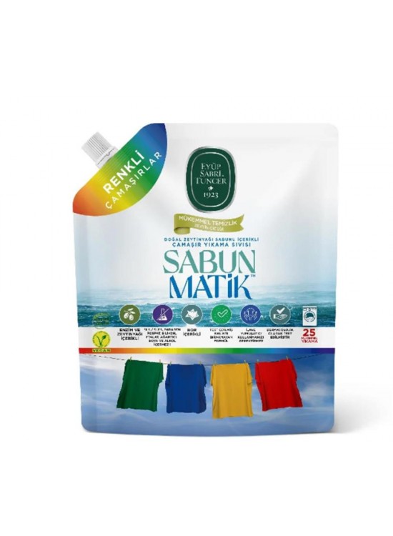 Doğal Zeytinyağı İçerikli Çamaşır Yıkama Sıvısı Renkliler 1,5 lt