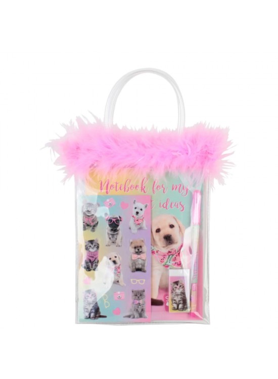 Dolphin Studıo Pets Kırtasiye Seti-Tüylü Pvc Çanta PT-7746 Dolphin Studıo Pets Kırtasiye Seti-Tüylü Pvc Çanta PT-7746