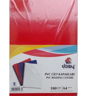 Dosy Cilt Kapağı Plastik Opak A4 100 Lü Kırmızı