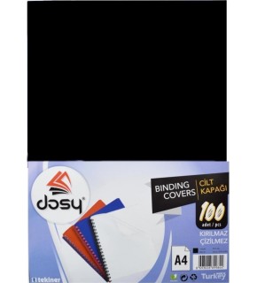 Dosy Cilt Kapağı Plastik Opak A4 100 Lü Siyah