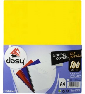 Dosy Cilt Kapağı Plastik Opak A4 Sarı 100 LÜ