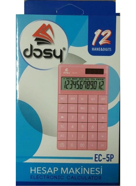 Dosy Hesap Makinesi Orta Boy Pembe EC-5P