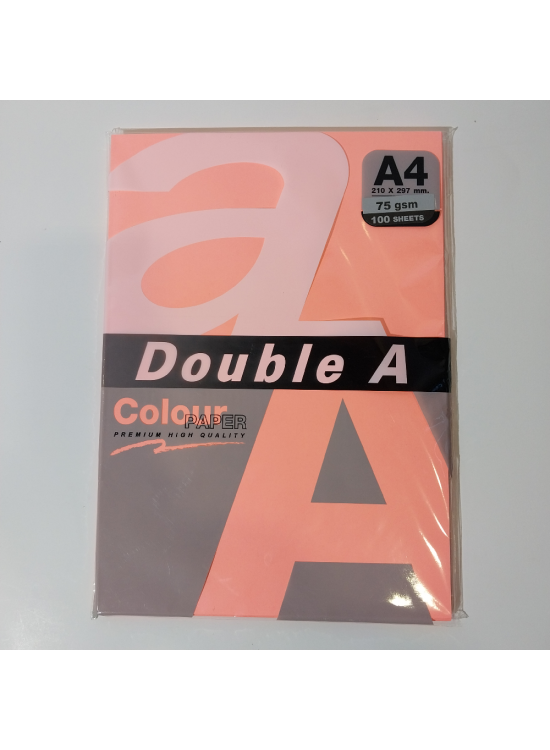 Double A Renkli Kağıt 100 LÜ A4 75 GR Fosforlu Punch