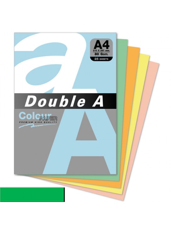 Double A Renkli Kağıt 25 Lİ A4 80 GR Papağan Yeşili