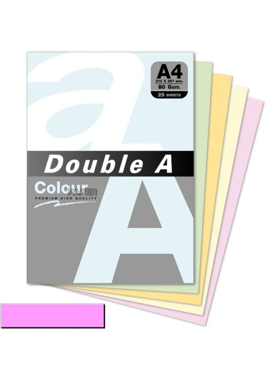 Double A Renkli Kağıt 25 Lİ A4 80 GR Pastel Flamingo