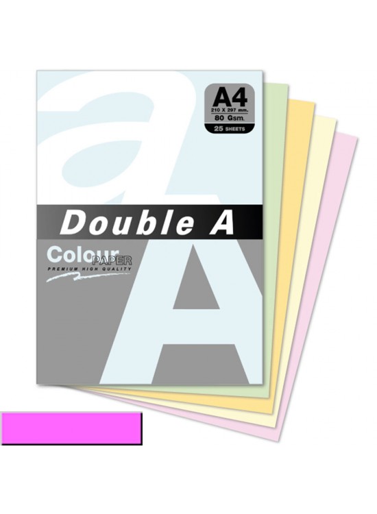 Double A Renkli Kağıt 25 Lİ A4 80 GR Pastel Pembe Double A Renkli Kağıt 25 Lİ A4 80 GR Pastel Pembe