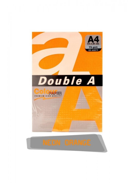 Double A Renkli Kağıt 25 Lİ A4 75 Gr Neon Orange
