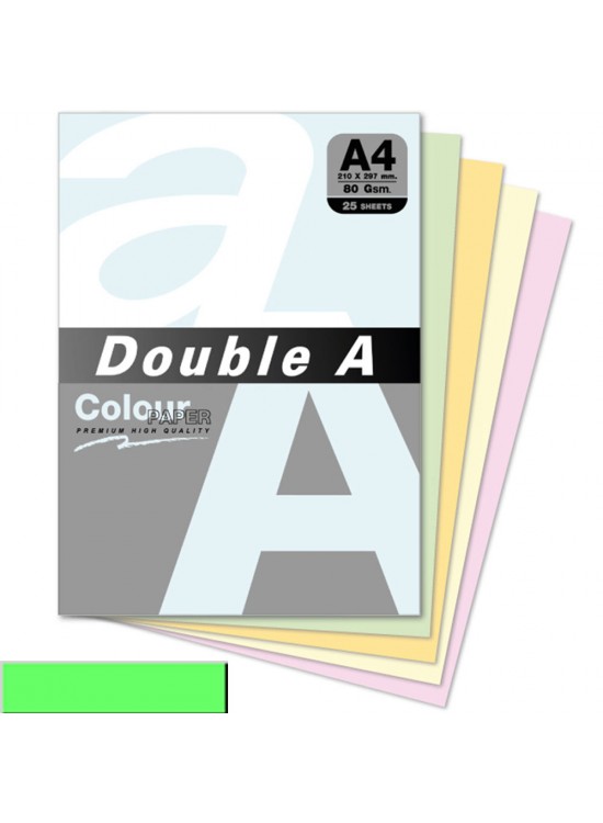 Double A Renkli Kağıt 25 Lİ A4 80 GR Pastel Zümrüt Yeşili