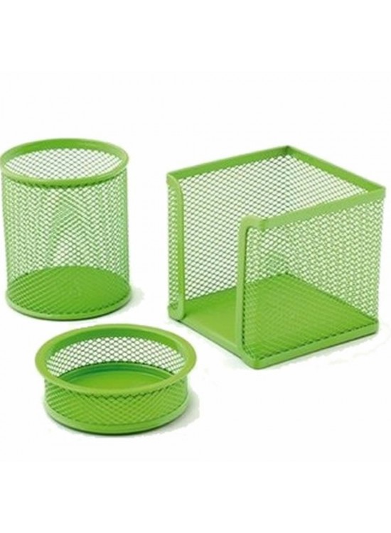 Drt Masa Seti Ataşlık-Kağıtlık-Kalemlik 3 LÜ Düz Renkler Yeşil 410