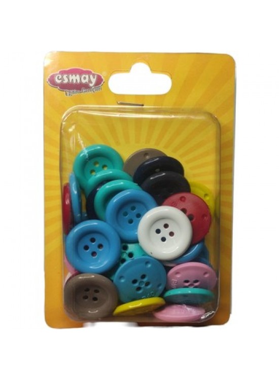 Düğme 40 Boy Plastik Simit Düğme 25 Li