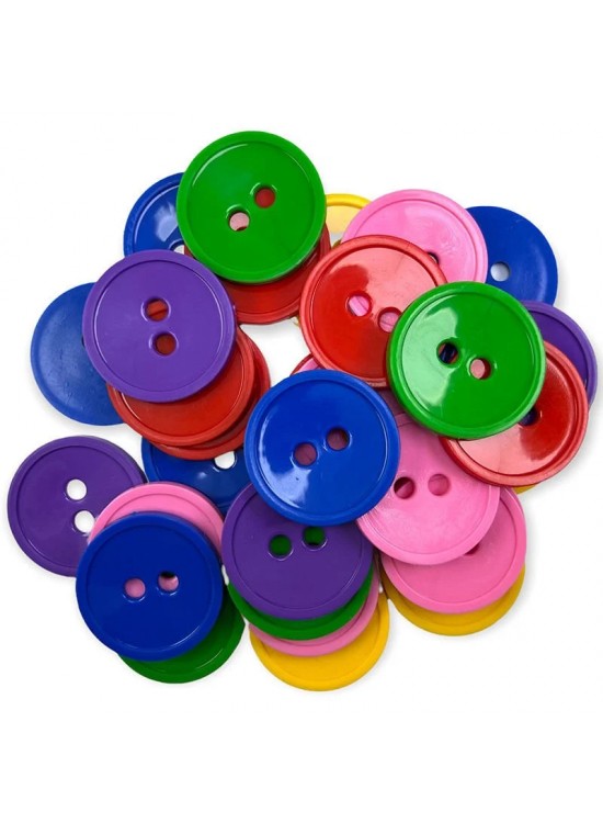 Düğme 48 Boy Plastik Simit Düğme 12 Li D8236