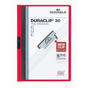 Durable Sıkıştırmalı Dosya DuraClip Ortadan Klipsli 30 Syf A4 Kırmızı 2200 (1 Adet)