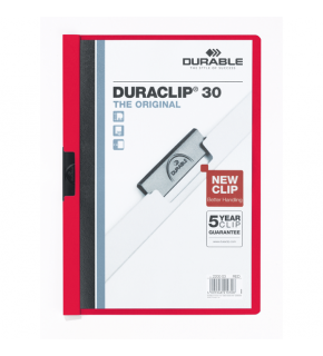 Durable Sıkıştırmalı Dosya DuraClip Ortadan Klipsli 30 Syf A4 Kırmızı 2200 (1 Adet)
