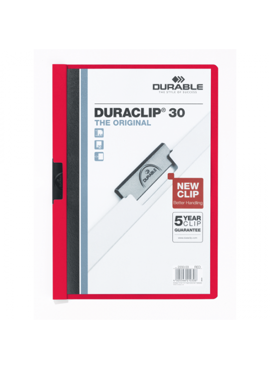 Durable Sıkıştırmalı Dosya DuraClip Ortadan Klipsli 30 Syf A4 Kırmızı 2200 (1 Adet) Durable Sıkıştırmalı Dosya DuraClip Ortadan Klipsli 30 Syf A4 Kırmızı 2200 (1 Adet)