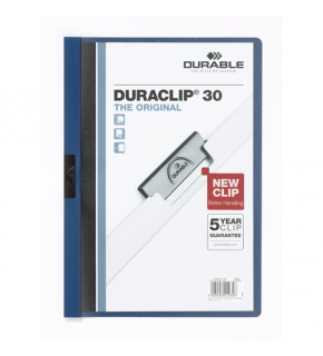 Durable Sıkıştırmalı Dosya DuraClip Ortadan Klipsli 30 Syf A4 Lacivert 2200 (1 Adet)